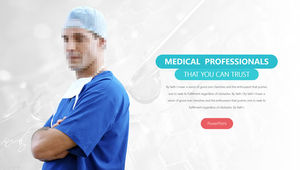 Beautiful flat European and American style medical service related ppt template