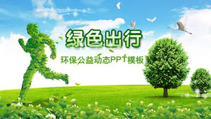 Zielona podróż - ochrona środowiska szablon ppt reklama dobrobytu publicznego
