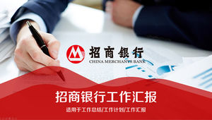 China Merchants Bank biznes wprowadzenie raport z pracy ogólny szablon ppt
