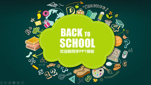 Завуч приветствует учащихся обратно в школу зеленый мультфильм образования шаблон п.п.