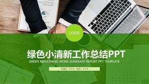Green small fresh business style work summary ppt template filled with pictures by yourself
