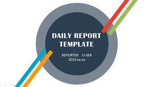 4 warna template ppt laporan kerja bisnis yang datar, segar dan sederhana
