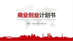 Modelo de ppt de plano de planejamento de negócios empreendedor de atmosfera de estilo de negócios vermelho e preto