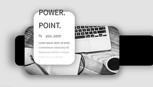 Czarno-biały biznes kolor interfejsu UI szablon raportu pracy w stylu ppt