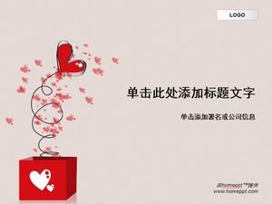 Dragoste creativă - șablon ppt romantic de Ziua Îndrăgostiților (3 seturi)
