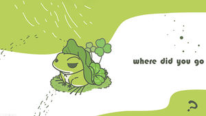 Where have you been, my frog boy? ——Travel frog theme ppt template