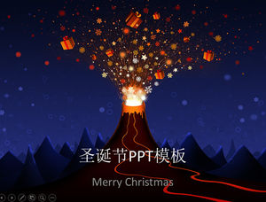 火山噴發聖誕禮物-聖誕快樂聖誕ppt模板