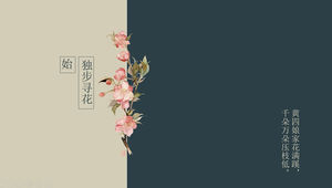 Antik şiir retro estetik Çin kültürü Çin tarzı küçük taze resim albümü ppt şablonu