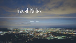 シンプルな全体像のタイポグラフィヨーロッパとアメリカのスタイルの旅行日記pptテンプレート