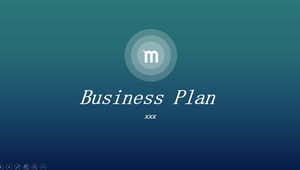 Plantilla ppt del plan de proyecto empresarial de estilo iOS de fondo azul degradado creativo de círculo translúcido