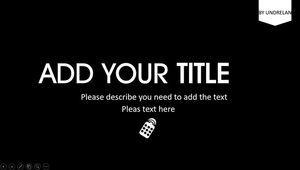 Big text title cool black minimalist flat business work report ppt template