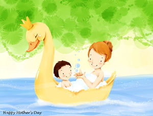 Happy Mother's Day Cartoon Muttertag ppt-Vorlage