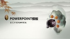 Modèle ppt de style chinois de publicité d'introduction de culture de thé d'art de thé