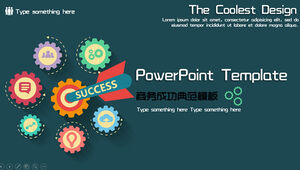 Colorful gear creative success business work report simple ppt template
