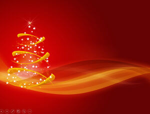 Linda árvore de Natal abstrata deslumbrante modelo de ppt de Natal vermelho festivo