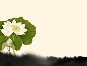 Walet ikan tinta fengshui Cina memainkan template ppt dinamis lotus