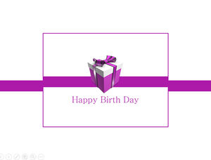 Happy Birth Day purple gift box birthday theme ppt template