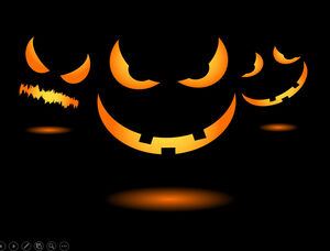 Шаблон п.п. хэллоуина с выражением свирепого фонаря из тыквы