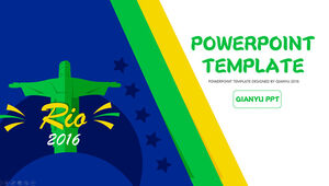 Einfache und frische Vitalität Thema ppt-Vorlage für die Olympischen Spiele 2016 in Rio