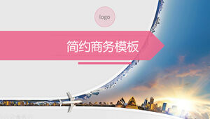 Pink business travel theme simple ppt template