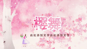 Tarian bunga sakura - template ppt ringkasan laporan bisnis pink estetika bunga sakura romantis