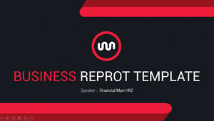 Red and black business simple atmosphere year-end work summary ppt template