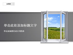Güzel doğal ortam için bir pencere açın - çevre koruma teması basit ppt şablonu