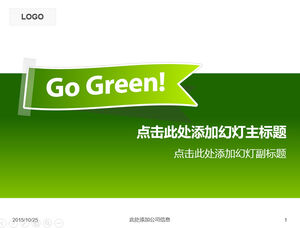Umweltschutz-Themenetikett - grüner Umweltschutz einfache und klare ppt-Vorlage