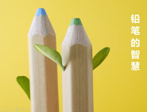 Inspiration apportée par les crayons - la sagesse du modèle ppt de crayons