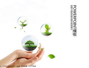 Preste atenção ao meio ambiente e proteja a terra juntos - modelo de ppt fresco pequeno conciso verde