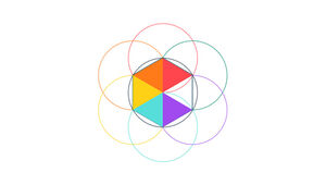 Șablon ppt de raport de prezentare de afaceri simplă creativ hexagon colorat
