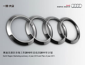 Riepilogo annuale del dipartimento marketing regionale Audi e modello ppt del piano per il prossimo anno