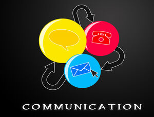 Plantilla ppt colorida de la industria de la comunicación moderna de correo telefónico SMS