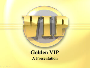 Three-dimensional dynamic VIP font signage golden simple business ppt template