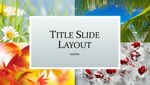 Spring, summer, autumn and winter four seasons landscape ppt template