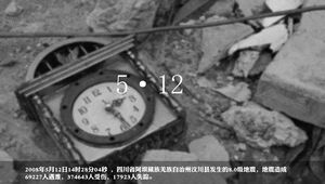 Memperingati ulang tahun ketujuh dari template ppt gempa 5.12 Wenchuan