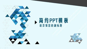 三角拼接色差立体创意蓝色简约商务实用ppt模板