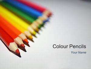Pensil warna template ppt Eropa dan Amerika gaya sederhana
