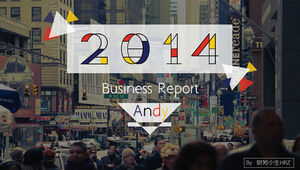 2014 schöne Mode im europäischen und amerikanischen Stil zusammenfassender Bericht über die Geschäftsarbeit ppt-Vorlage