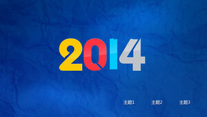 Hermosa plantilla ppt dinámica de informe de resumen de trabajo de fin de año clásico azul 2014