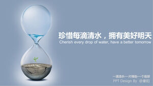 Pielęgnuj każdą kroplę wody i miej lepsze jutro - szablon ppt oszczędzania wody