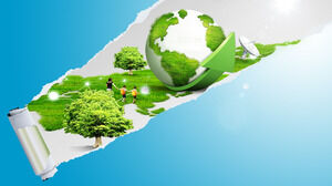 العشب الأخضر الأرض حماية البيئة موضوع تقرير الشركة قالب PPT