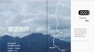 Bajkowy świat Huanglong Jiuzhaigou atrakcje turystyczne malownicze wprowadzenie szablon ppt