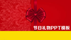Węzeł prezent świąteczny prezent świąteczny chiński czerwony szablon ppt
