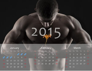 2015 roczny kalendarz szablon ppt