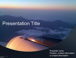 Airplane window big view ppt template