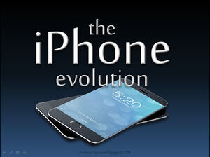 iphone6 ​​휴대 전화 파란색과 검은 색 기술 감각 ppt 템플릿