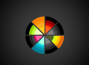 Pracuj jak mrówka i żyj jak motyl - kolorowy szablon animacja wykresu kołowego puzzle ppt