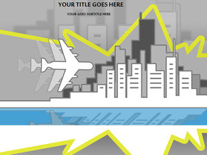 Aircraft high-rise foreign excellent vector business ppt template