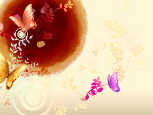 Butterfly love flower ink Chinese style ppt template